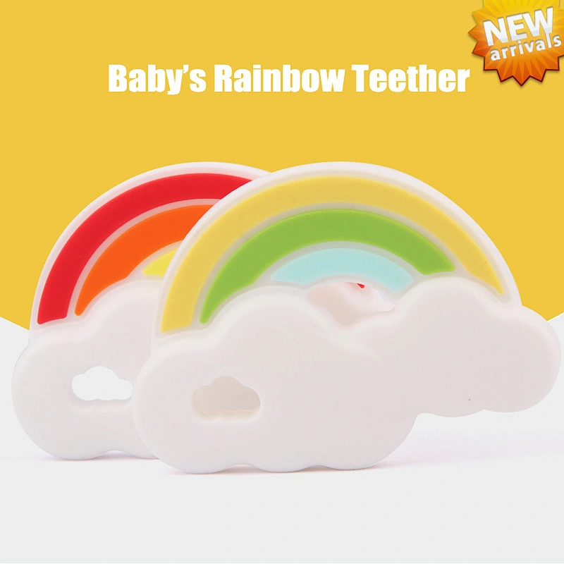 BPA Free Soft Baby Chew Toy Silicone Baby Rainbow Teethe new silicone  teether