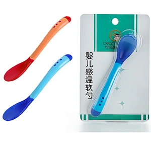 Lovely Color Changing Heat Sensing Thermal Spoon Baby Kids Weaning Tableware