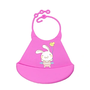 factory  price custom made  printed white rabbit silicone bandana bibs