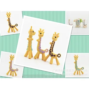 Hot Selling silicone giraffe  teether baby teether custom