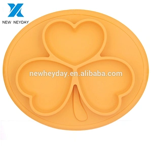 Hot selling Customizable colorful clover silicone baby snack plate