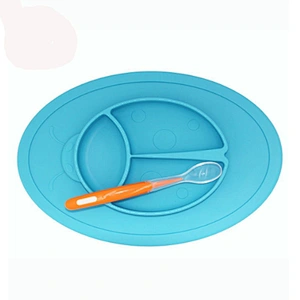 Integrated placemat silicone plastic divided snack tray plastic tray dish rack  plate  baby food  tray