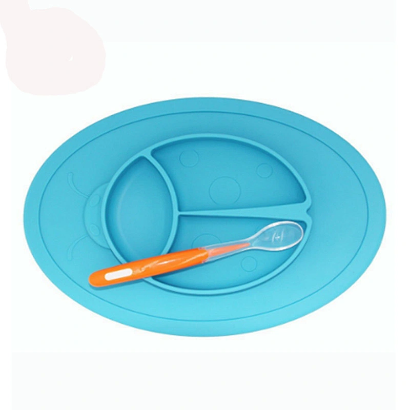 Integrated placemat silicone plastic divided snack tray plastic tray dish rack  plate  baby food  tray