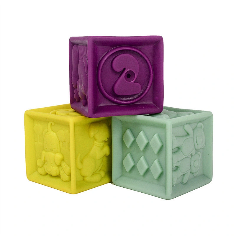 custom  Educational children BB Sounds  puzzle large  silicone blocks toy