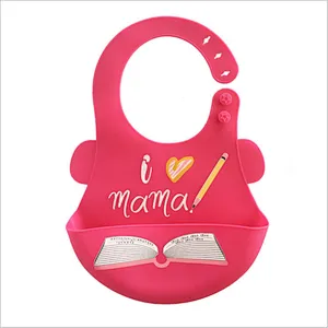 Infant Waterproof Case Custom Printing Silicone Baby Bib Feeding For Babies