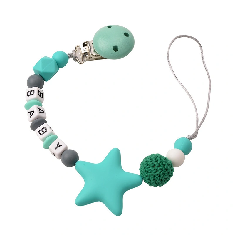 Hot sale baby diy silicone chew bead  jewelry pacifier clip teether