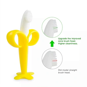 Factory direct banana baby Infant Training Toothbrush   chew baby toy teether silicone