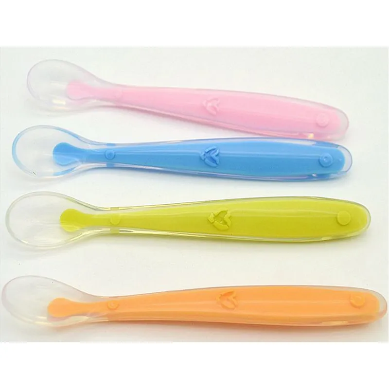 Amazon hot sale soft FDA silicone baby spoon, baby spoon feeder