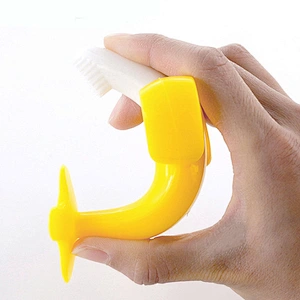 Factory direct banana baby Infant Training Toothbrush   chew baby toy teether silicone