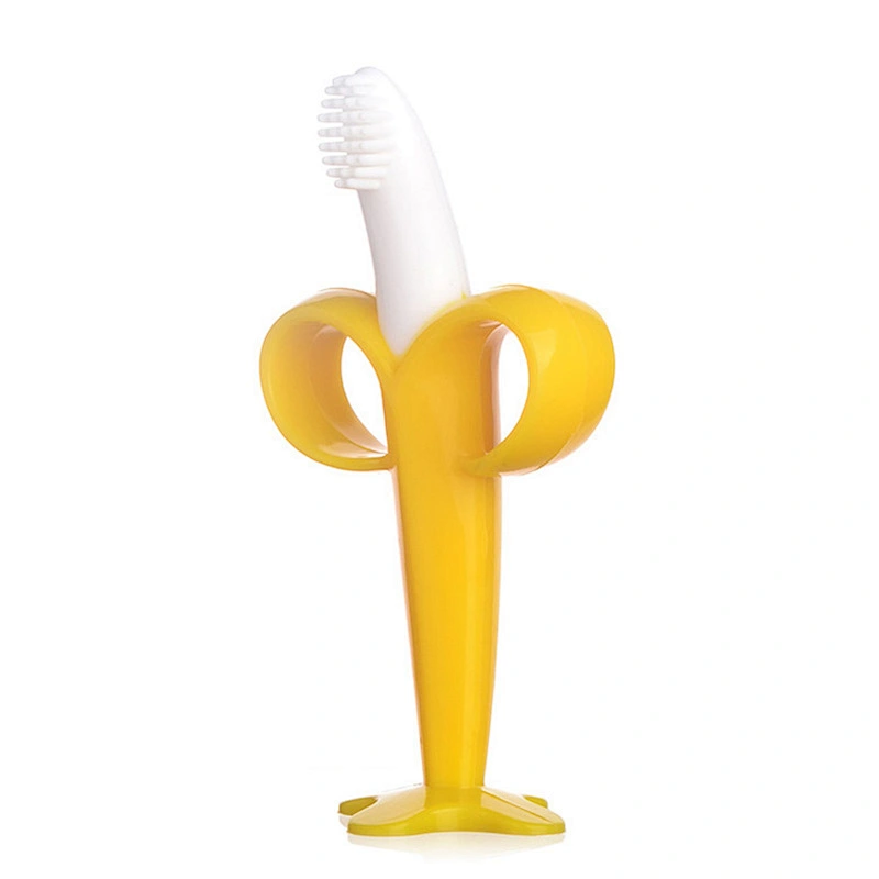Factory direct banana baby Infant Training Toothbrush   chew baby toy teether silicone