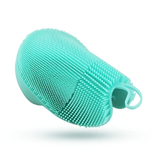 Soft Silicone  Brushto clean shower Exfoliating Skin Massage Scrubber Bath Glove, Fit for Sensitive and All Kinds of Skin