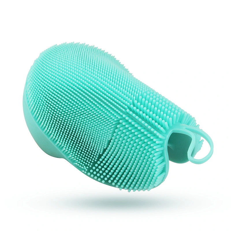 Soft Silicone  Brushto clean shower Exfoliating Skin Massage Scrubber Bath Glove, Fit for Sensitive and All Kinds of Skin