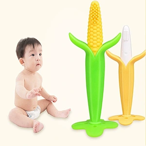 Factory direct banana baby Infant Training Toothbrush   chew baby toy teether silicone
