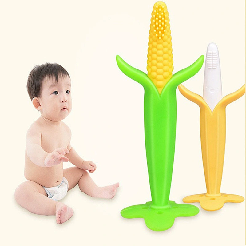 Factory direct banana baby Infant Training Toothbrush   chew baby toy teether silicone