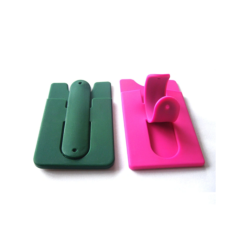 Colorful  Silicone Stick Backed Credit Card  Stand Slot Phone Holder Cradle Bracket Holder Sticker Back Wallet for Smart Mobile