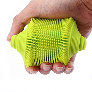 Multifunctional Soft Silicone baby bath dispensing dish brush  baby Shower Care hair  soap