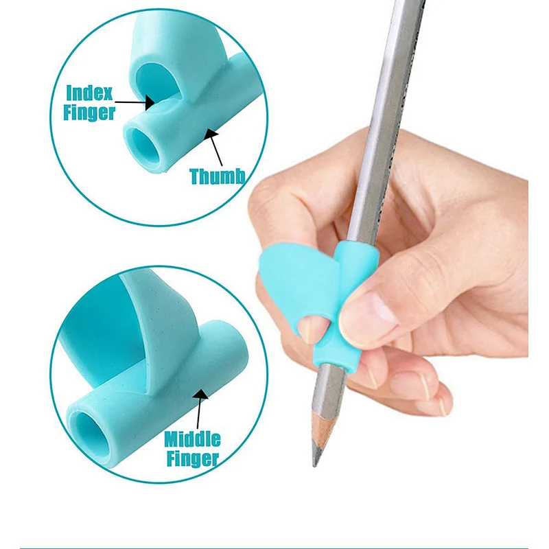 Amazon hot seller children's silicone grip pen set correct posture pen set environmental food grade silicone pencil case
