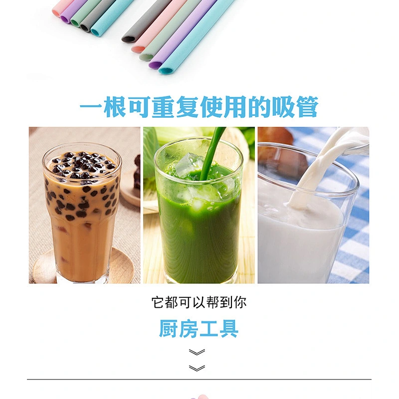 Amazon top sellers eco-friendly recycle healthy  foldable food-grade silicone straw for drinks