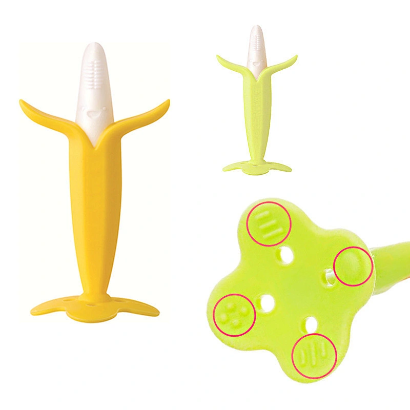 Food grade  soft baby finger silicone baby training toothbrush