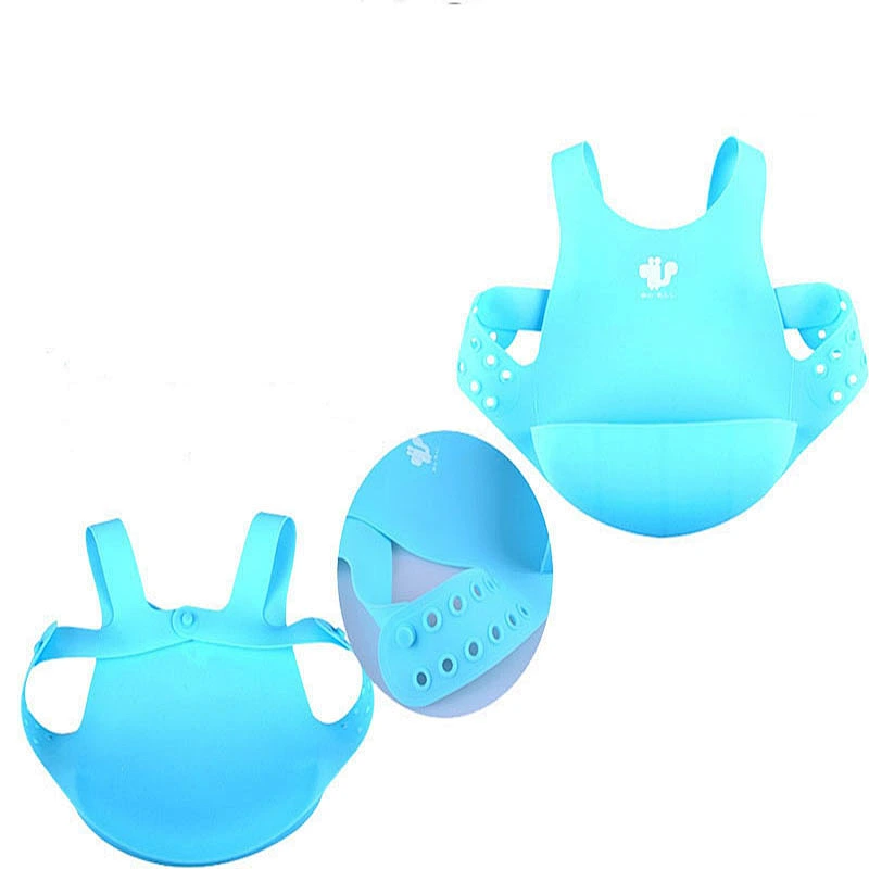 2020 BPA free waterproof foldable easy to clean durable baby silicone bib for the boys and girls for feeding