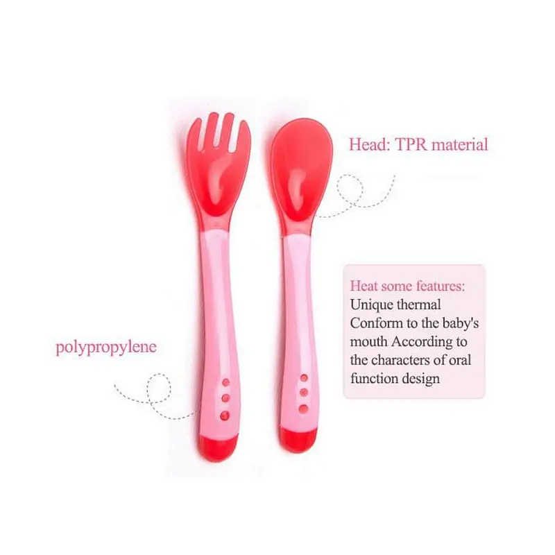 Wholesale custom  New Baby   Silicone serving   Spoon And Fork  feeder
