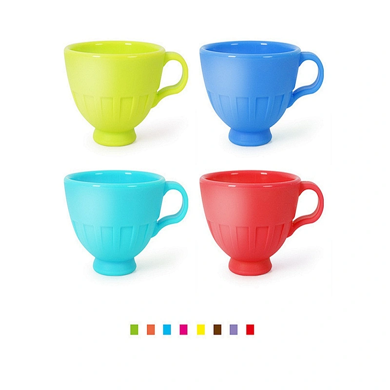 Custom Food grade Silicone Cup Lid Fruit/Footprint  travel coffee  Drinking  cup for kids