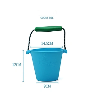 2020 Amazon top seller children's folding multi-purpose beach water bath portable silicone soft bucket for playing