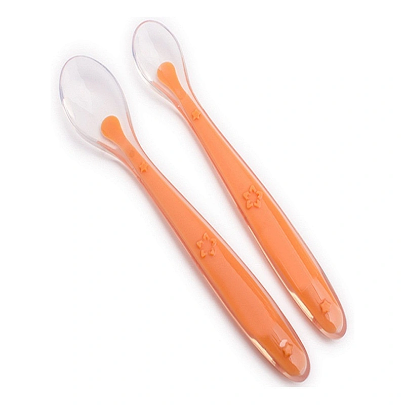 2020 silicone colorful new baby  feeding spoon for kids