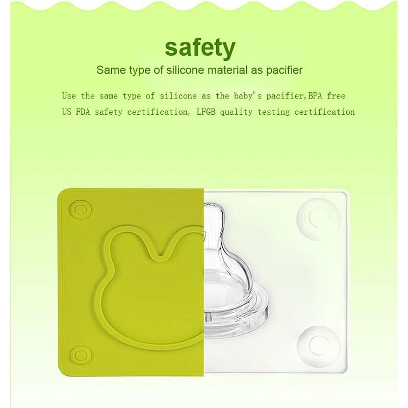 2020 Amazon top sellers integrated non-slip detachable easy to clean wood silicone platter plate for for baby for feeding