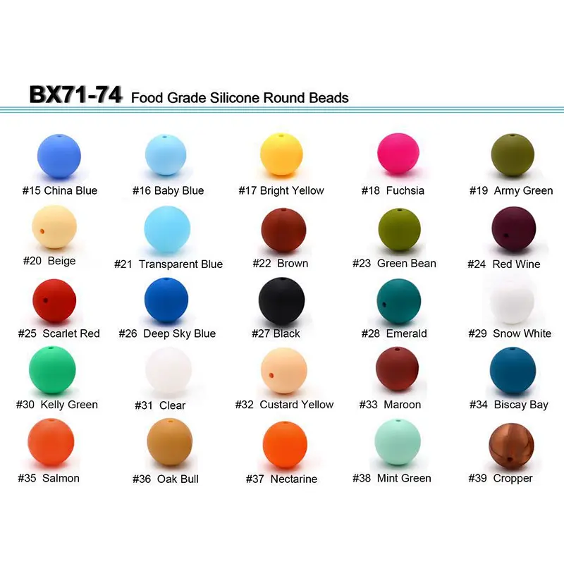 Amazon top sellers BPA free safe soft 12MM bead molars chewable silicone round beads DIY necklace jewelry accessories  for baby