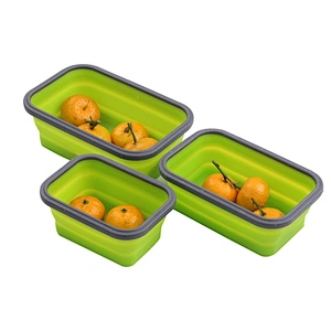 2020 Leak-proof large capacity foldable practical silicone folding lunch box for children for feeding