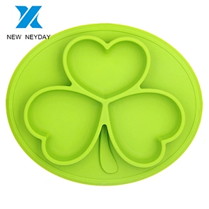 Wholesale Amazon hot selling food grade healthy hot dinner  silicone suction baby dinner  plate