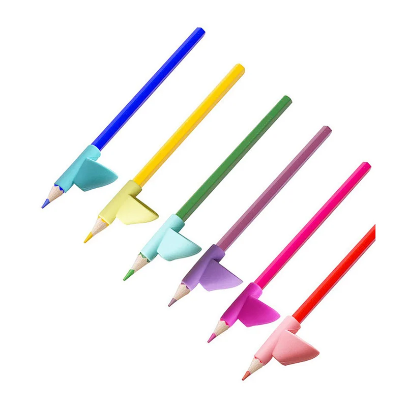 Amazon hot seller children's silicone grip pen set correct posture pen set environmental food grade silicone pencil case