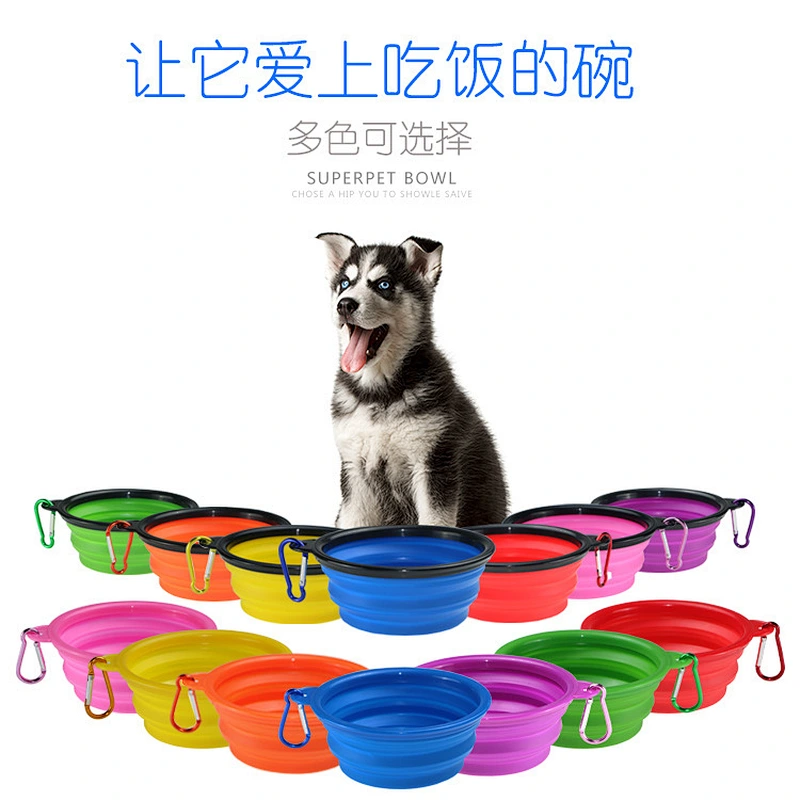 2020 Amazon selling high quality TPE folding portable silicone pet bowl dog bowl for pet