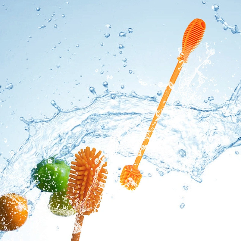 Creative Multifunctional Silicone Bottle Brush Soft Baby Milk Feeding Bottle Brush Cleaner Cleaning Cleaner Brusher
