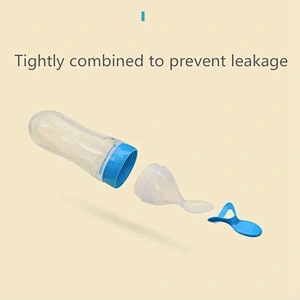 BPA free silicone squeeze bottle spoon baby food feeder