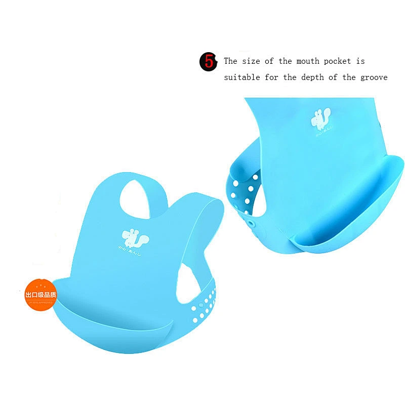 2020 BPA free waterproof foldable easy to clean durable baby silicone bib for the boys and girls for feeding