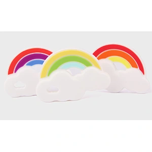 BPA free Funny cute safe food-grade silicone rainbow teether for Baby molars