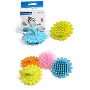 Multifunctional health safe soft silicone shampoo  brush for baby for bath