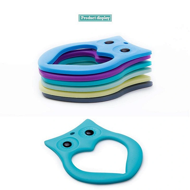 Factory price owl food grade safe shape foldable silicone teether