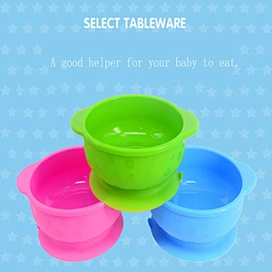 2020 High quality easy to clean non-deformable anti-drop food grade silicone sucker bowl for baby for feeding
