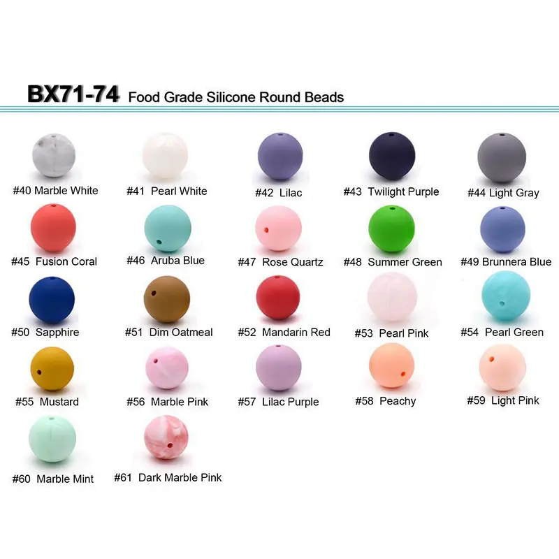 Amazon top sellers BPA free safe soft 12MM bead molars chewable silicone round beads DIY necklace jewelry accessories  for baby