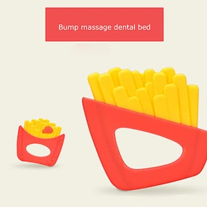 2020 silicone French fries shape soft  baby teether