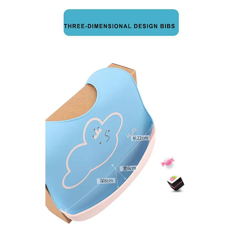 2020 OEM/ODM waterproof foldable easy to clean and carry baby bib food grade silicone for feeding
