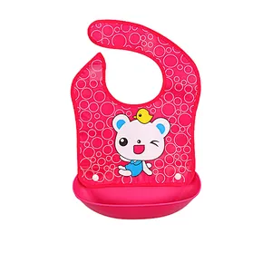 Factory  price custom made  printed detachable waterproof  silicone  bibs for baby