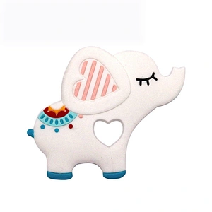Non-Toxic BPA Free silicone  elephant baby gel teether carton animal soft teether toy