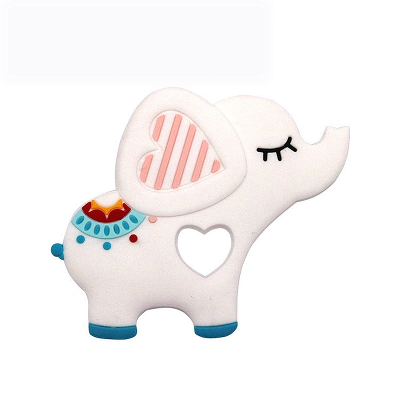 Non-Toxic BPA Free silicone  elephant baby gel teether carton animal soft teether toy