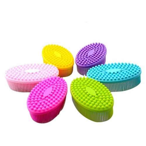 2020 Amazon top sellers soft durable flexible waterproof food-grade silicone bath brush for baby for bath