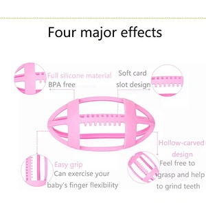 Washable funny baby training teether silicone Football Rugby teether