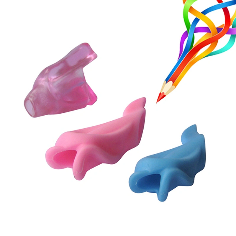 custom soft Kids rubber holder animal silicone pencil grip
